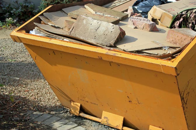 Yellow skip bin